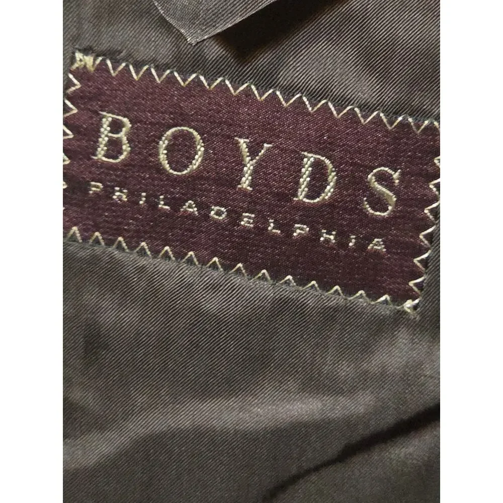 Trussini Boyds Wool Windowpane Suit Jacket Blazer Pants Set Italy Size 40R EU 50